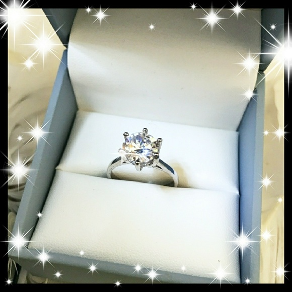 💎HP!!! 4CT! ROUND DIAMOND SOLITAIRE RING💎SZ 5,6 - Picture 3 of 6